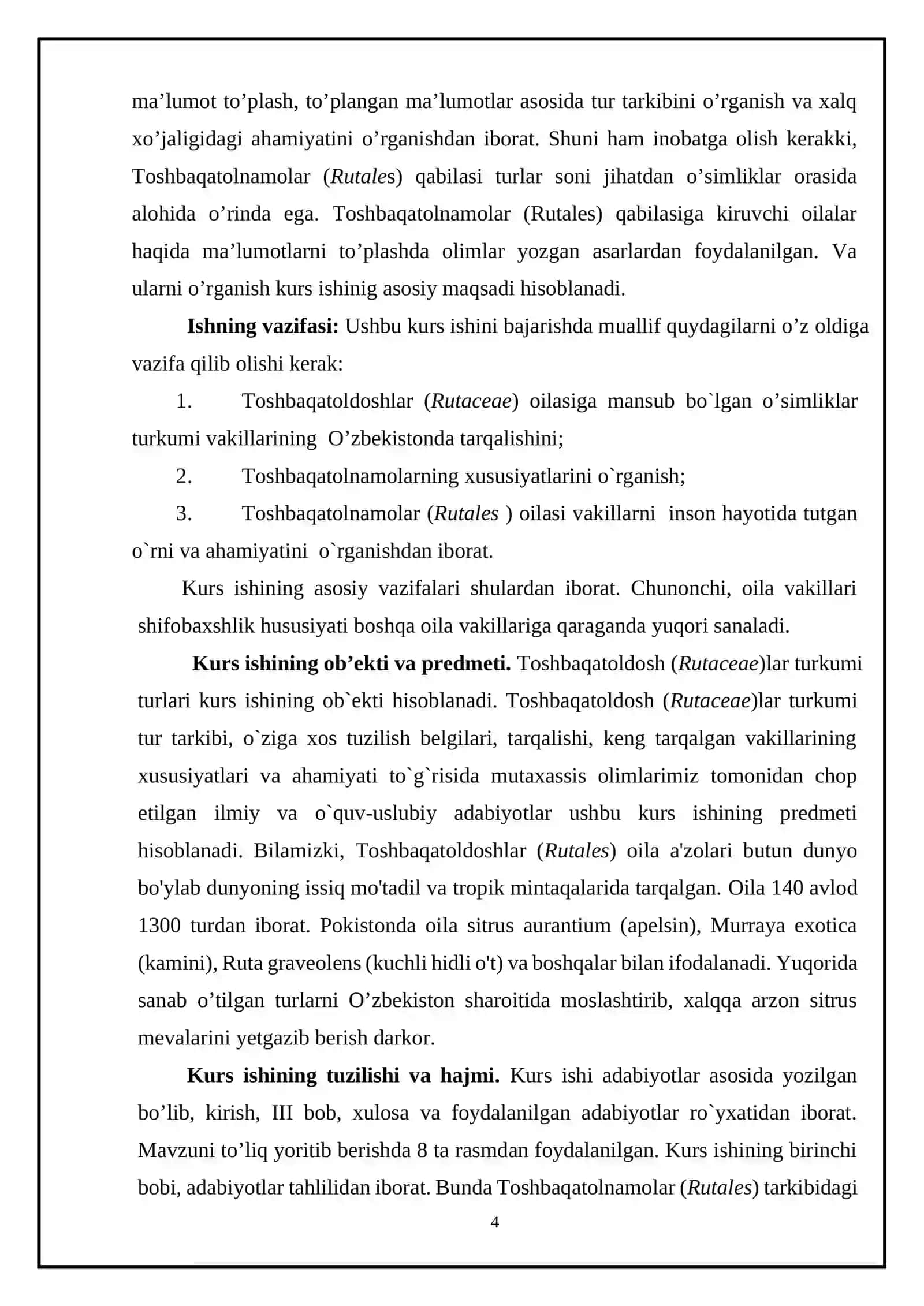 Toshbaqatolnamolar Qabilasi Kurs ishi 4