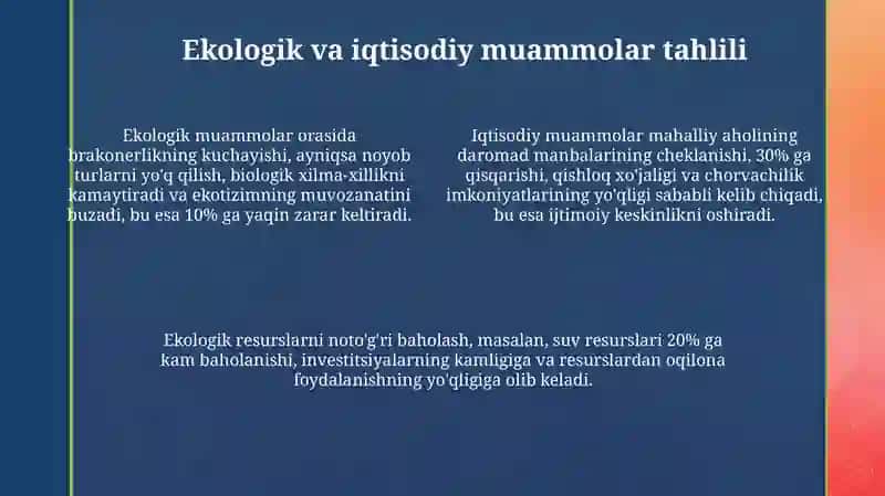 Maxsus muhofaza qilinadigan tabiiy hududlar va ularning ekologik-iqtisodiy muammolari 4