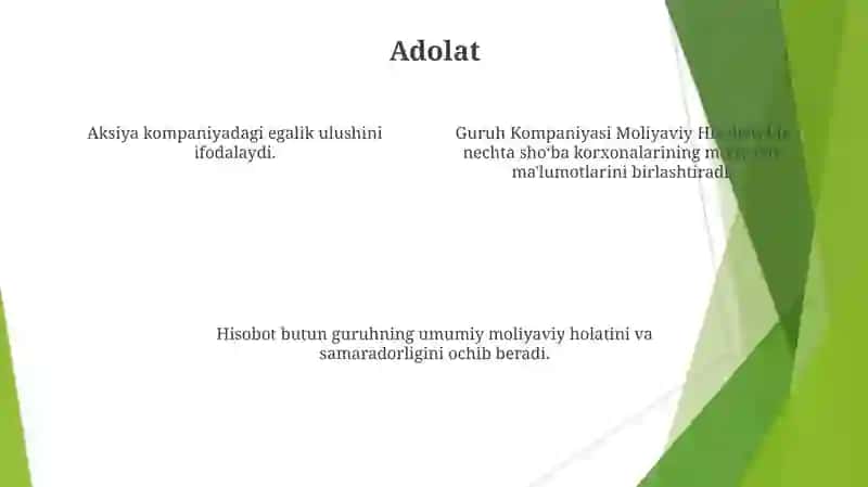 Kompaniyalar guruhi moliyaviy hisoboti 4