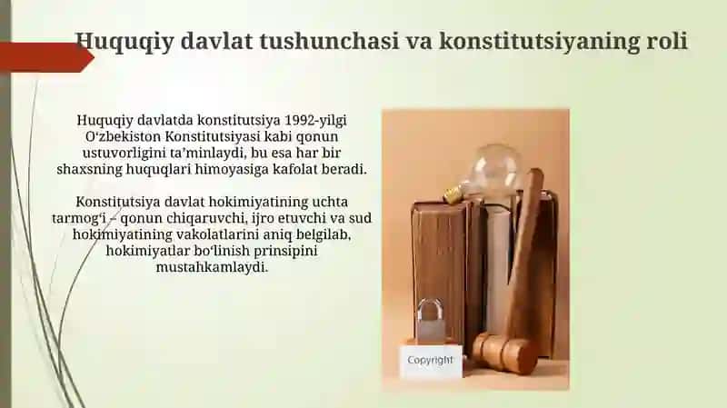 Konstitutsiya huquqiy davlat va baxtiyor jamiyat poydevori 4