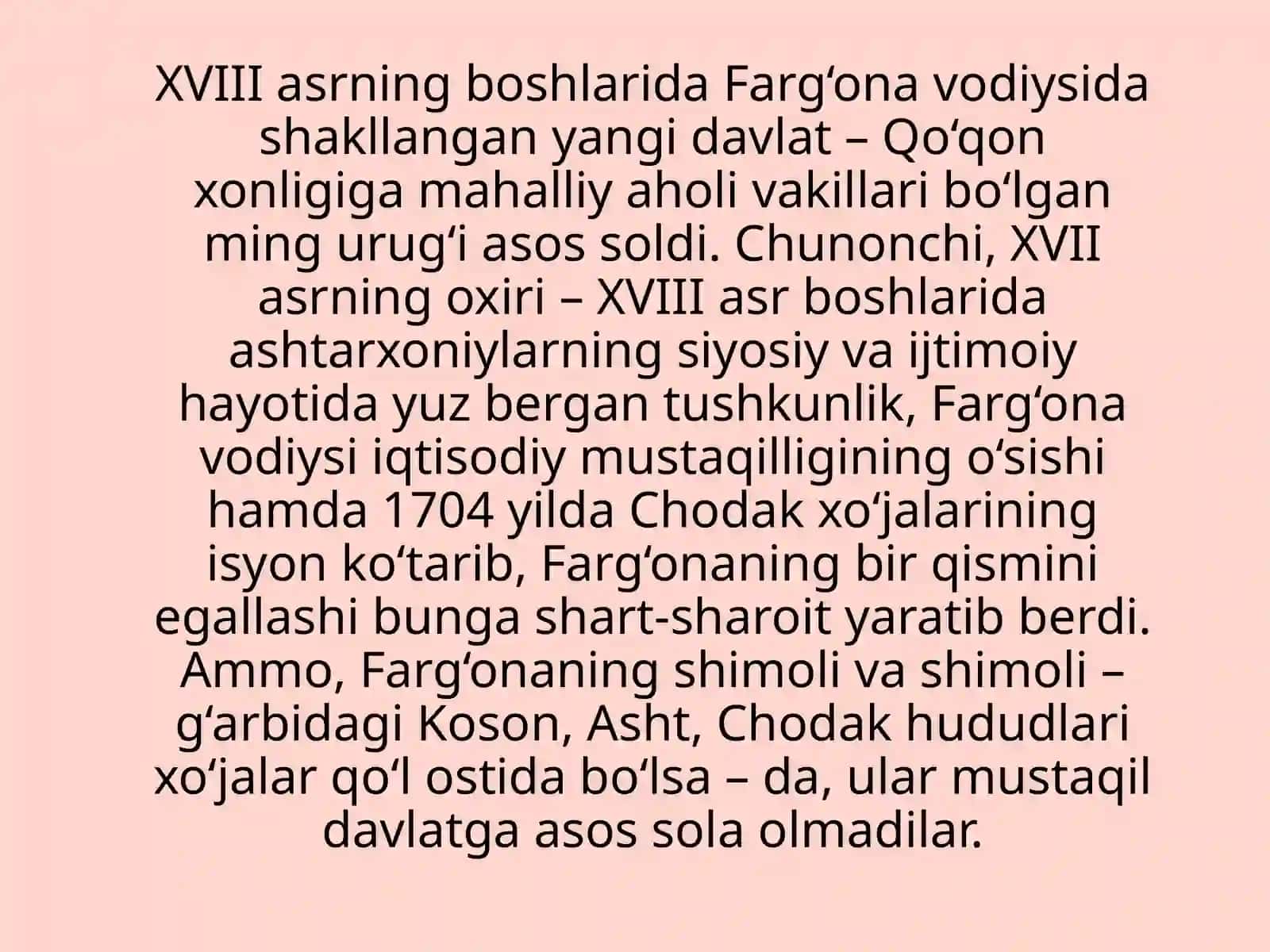 XVlll asrning ikkinchi yarimi XlX asrning birinchi yarmida Qoqon xonligi tarixiy geografiyasi 4