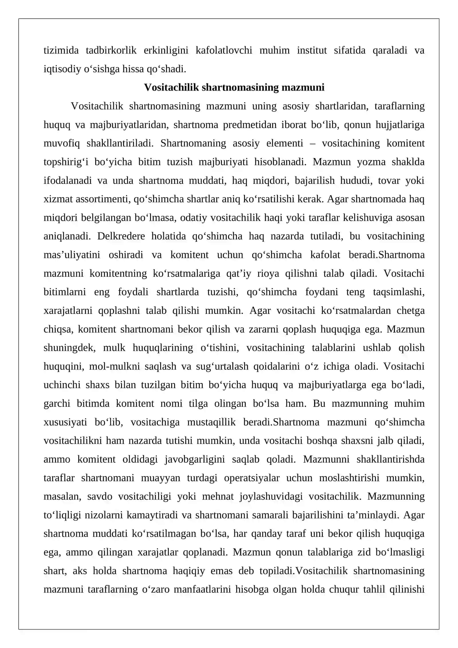 Vositachilik shartnomasi: tushunchasi, turlari va amaliy ahamiyati 4