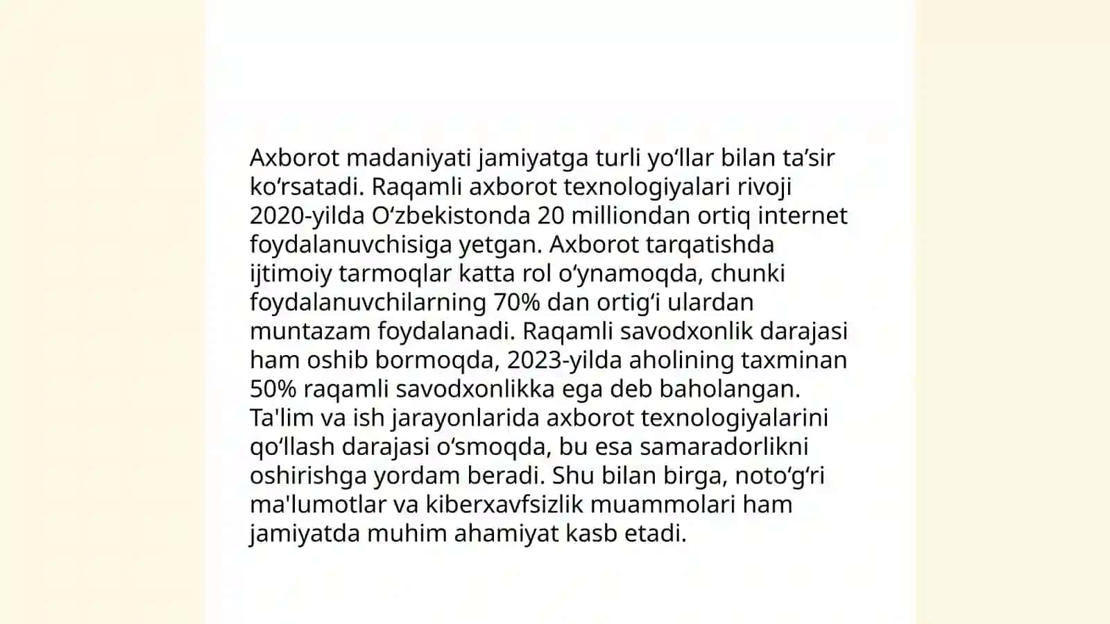 Mediasavodxonlik va axborot madaniyat 4