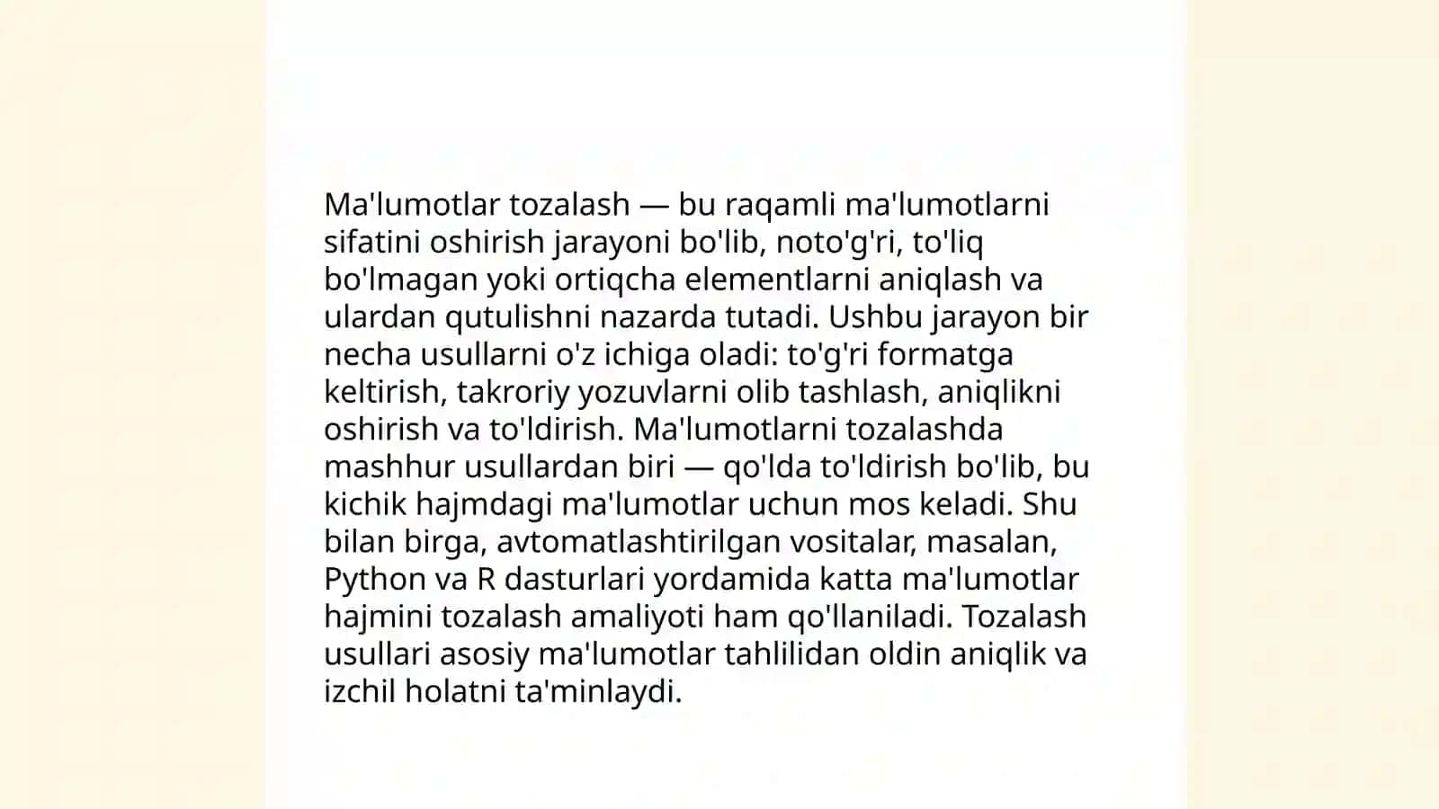Sonli malumotlarni qayta ishlash texnalogiyasi 4
