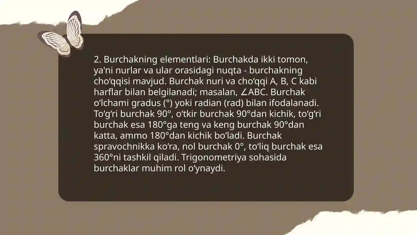 Burchak va uning turlari 4