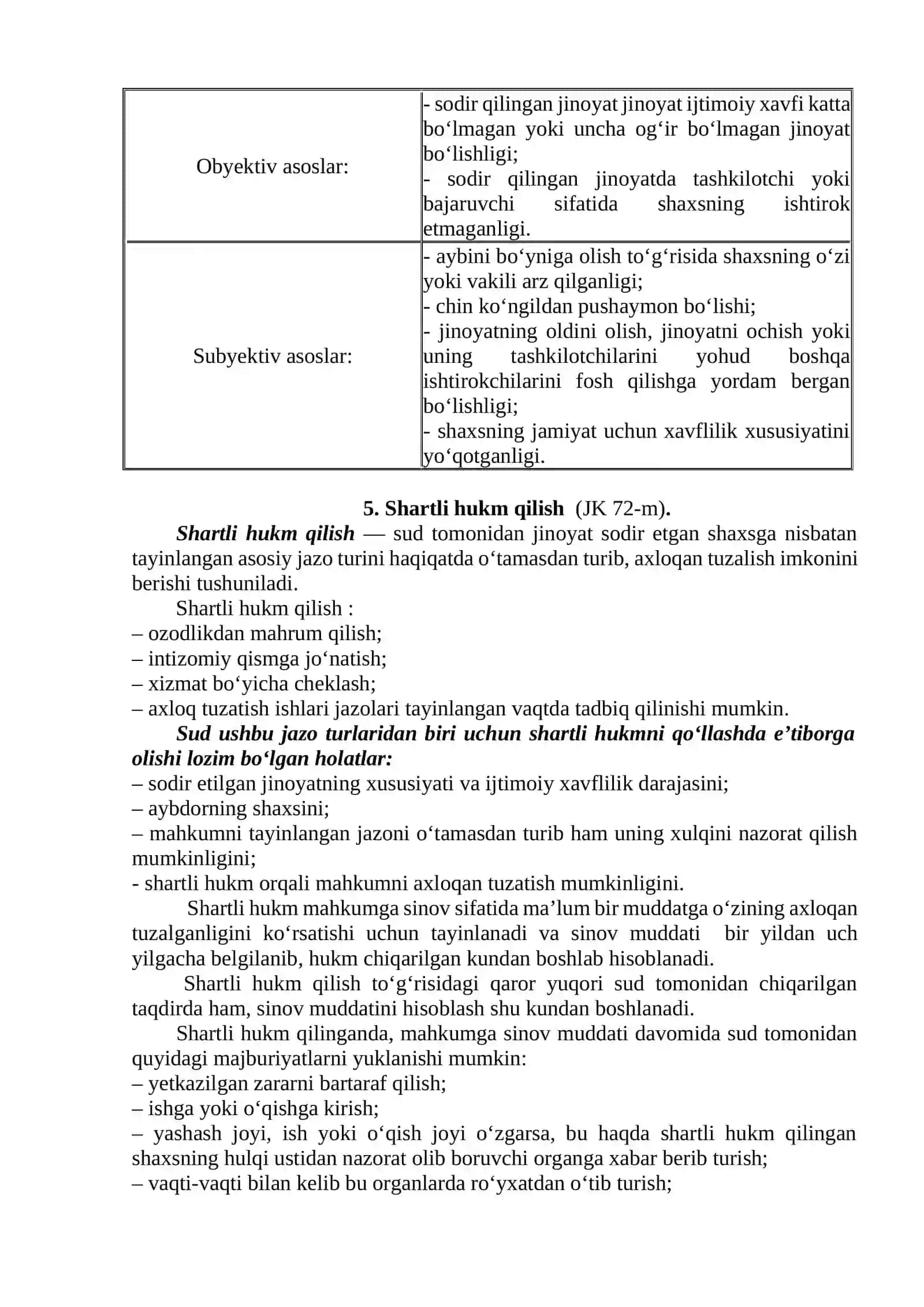 Jazodan ozod qilish. Sudlanganlik tushunchasi va jinoiy huquqiy ahamiyati 4