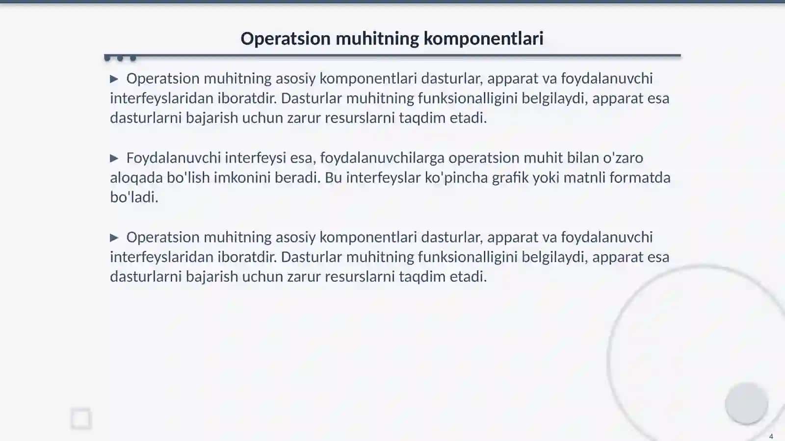 Operatsion tizimlar turlari va funksiyalar 4