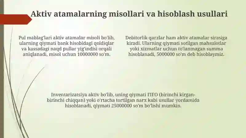 Sohaning faol va nofaol terminlari 4