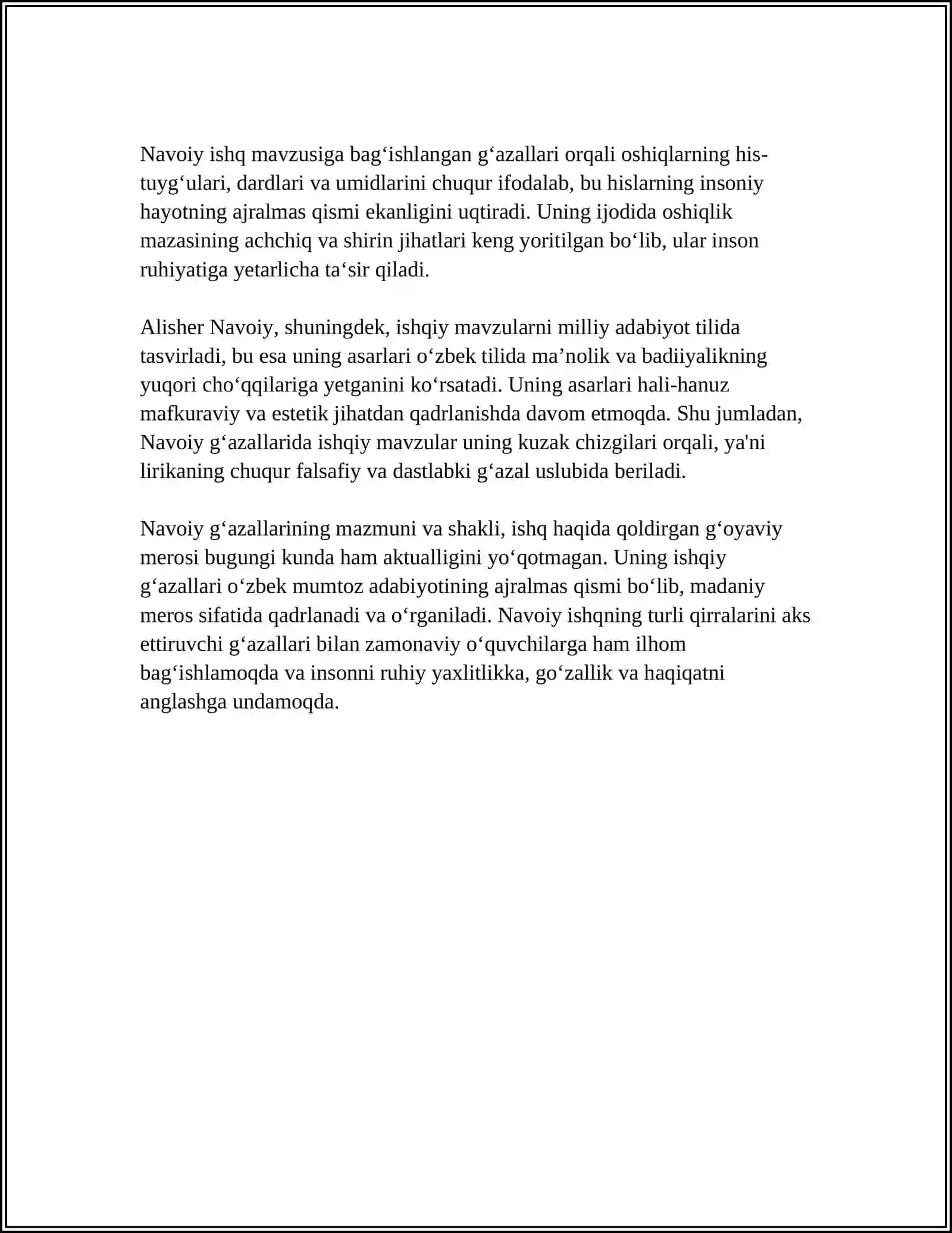 Nodira G‘azallarida Ishq Talqini 4