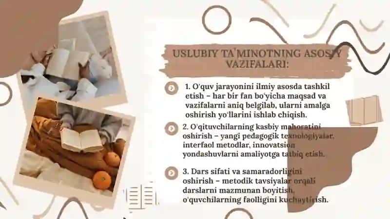 Oʻquv tarbiyaviy jarayonini takomillashtirishda uslubiy taʼminotning roli 4