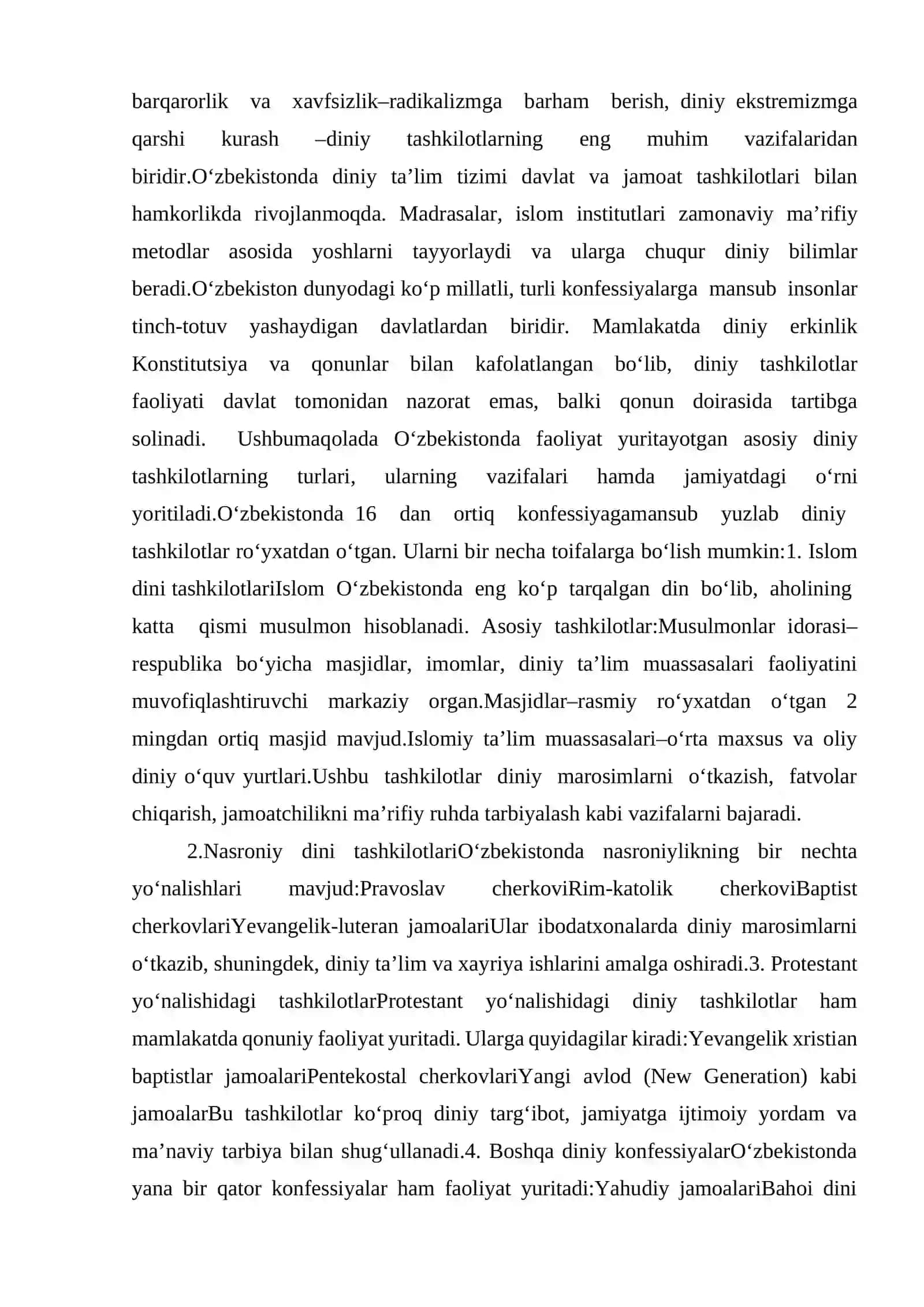O‘zbekistonda faoliyat yurituvchi diniy tashkilotlar 4