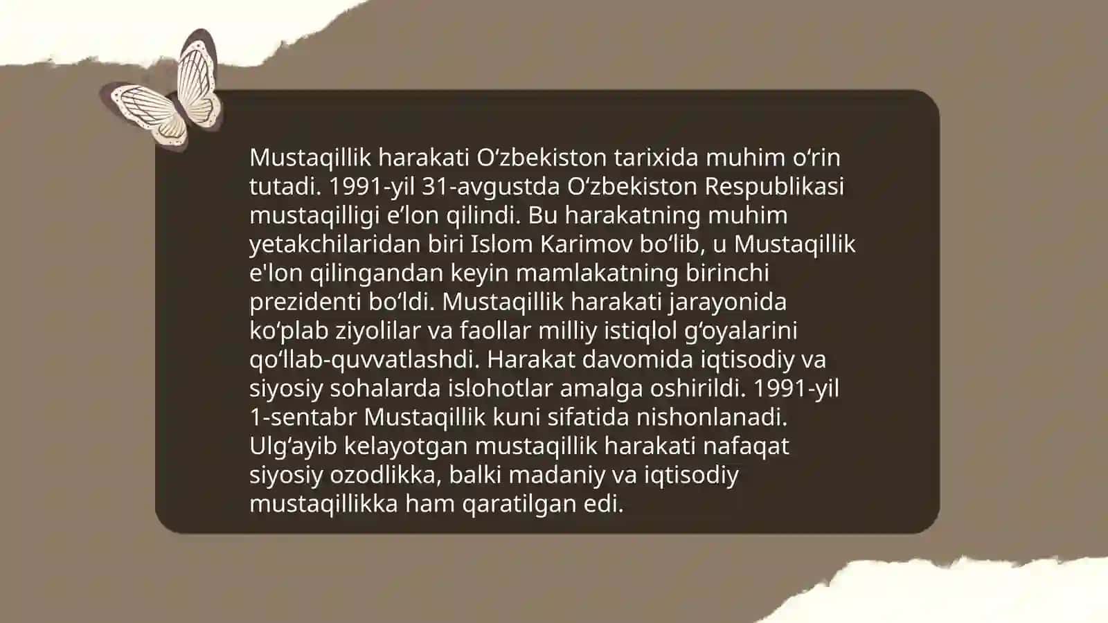 Mustaqillikka erishish arafasida Oʻzbekistondagi ijtimoiy-siyosiy jarayonlar 4