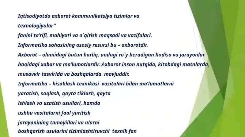 Axborot kommuniaktsion texnologiyalari va tizimlari 4