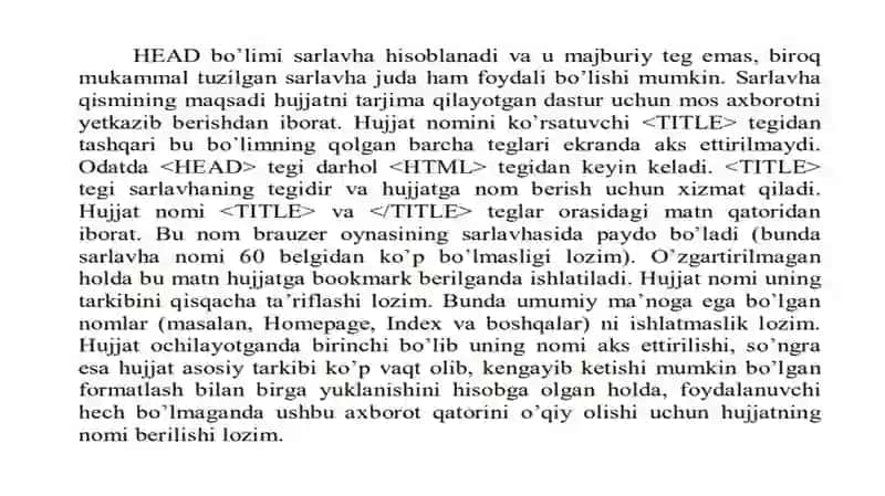 HTML gipermatnli hujjatni belgilash tiliga kirish 4