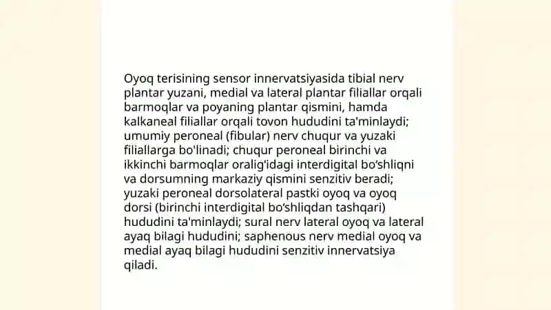 Qo'l va Oyoq Terisining Innervatsiyasi 4