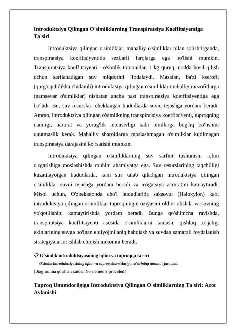 O'simliklar introduksiyasining iqlim va tuproq sharoitiga ta'siri 4
