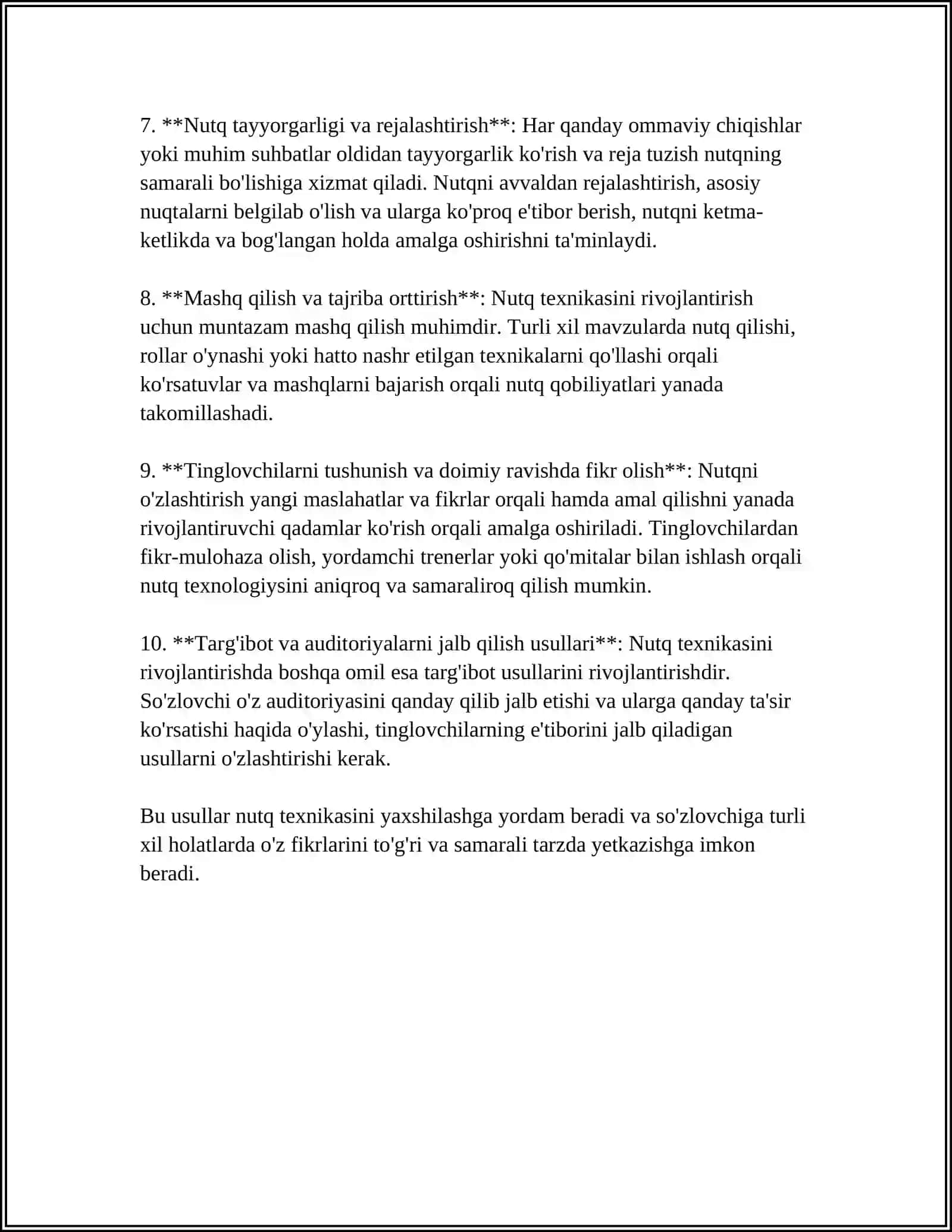 NUTQ TEXNIKASINI TAKOMILLASHTIRISH 4