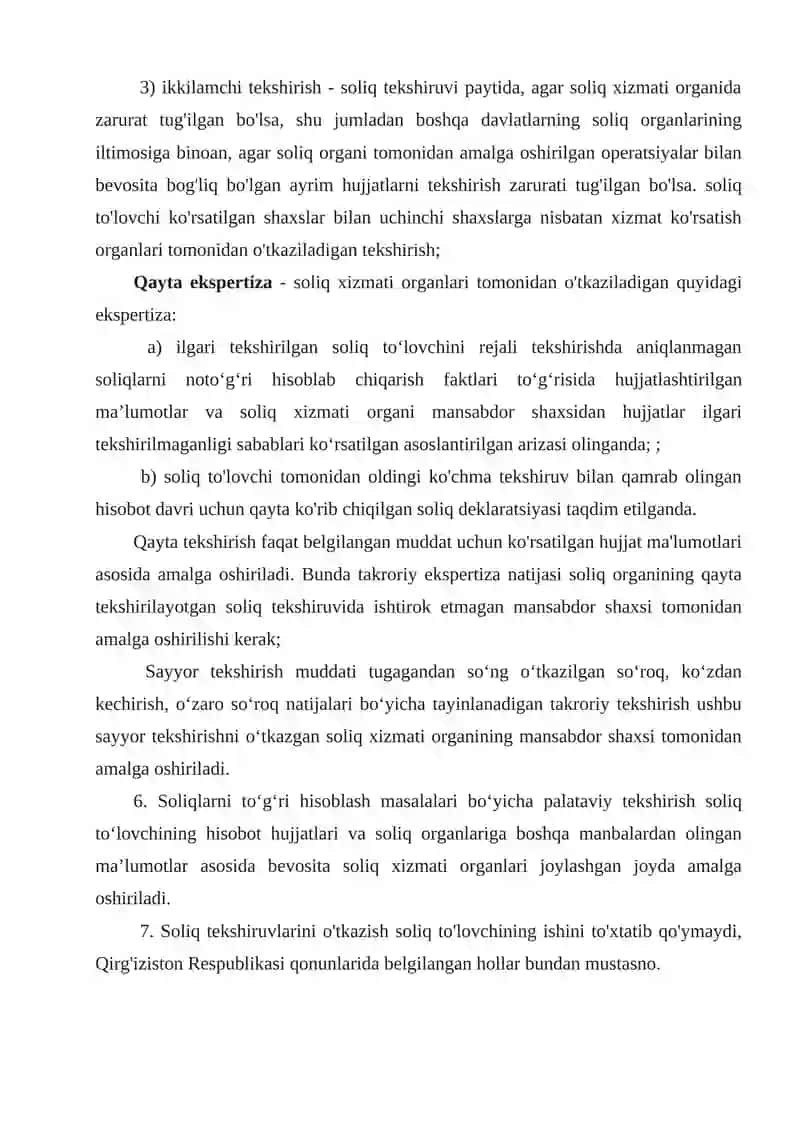 Qirg’iziston Respublikasida soliq monitoringini o’tkazish tartibi 4