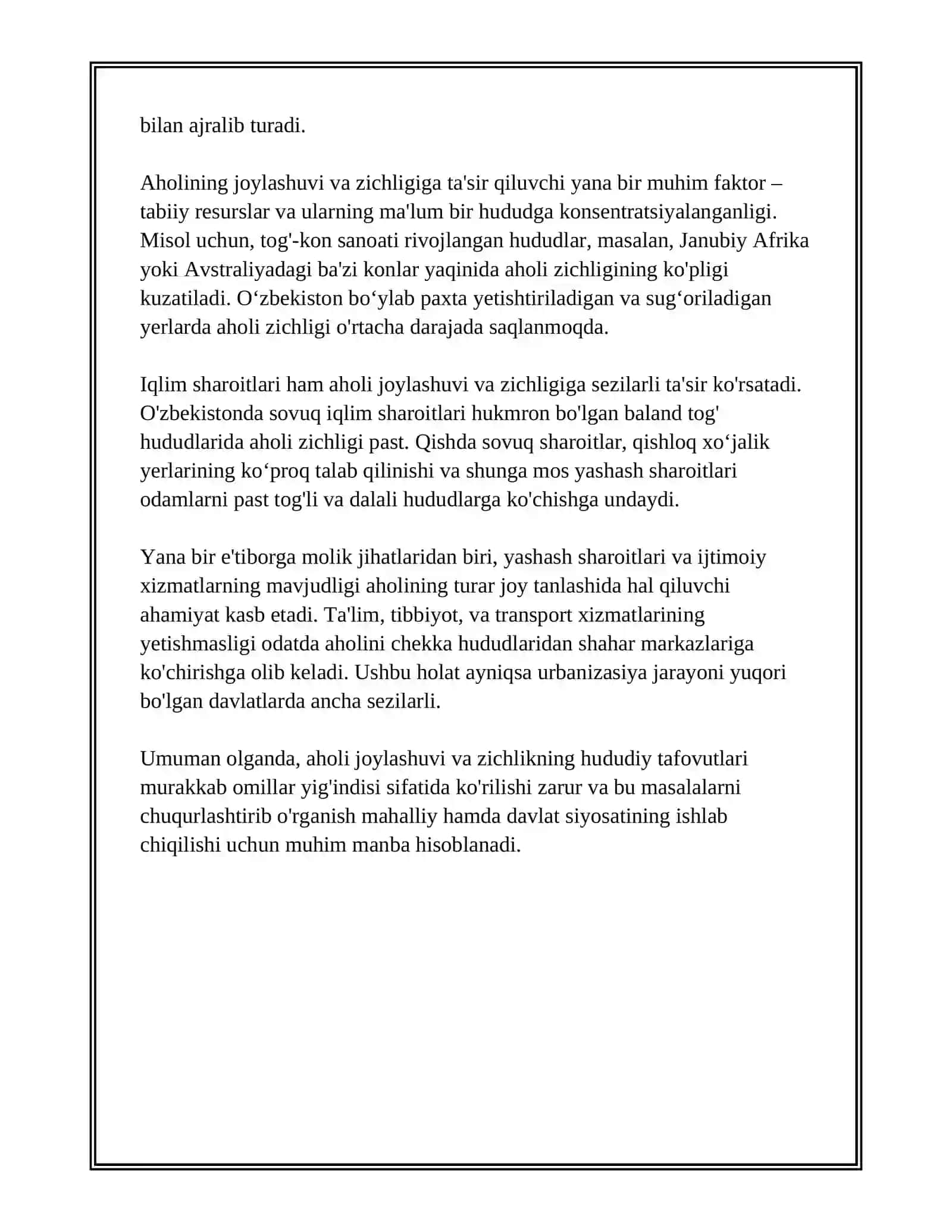 AHOLI JOYLASHUVI VA URBANIZATSIYA 4