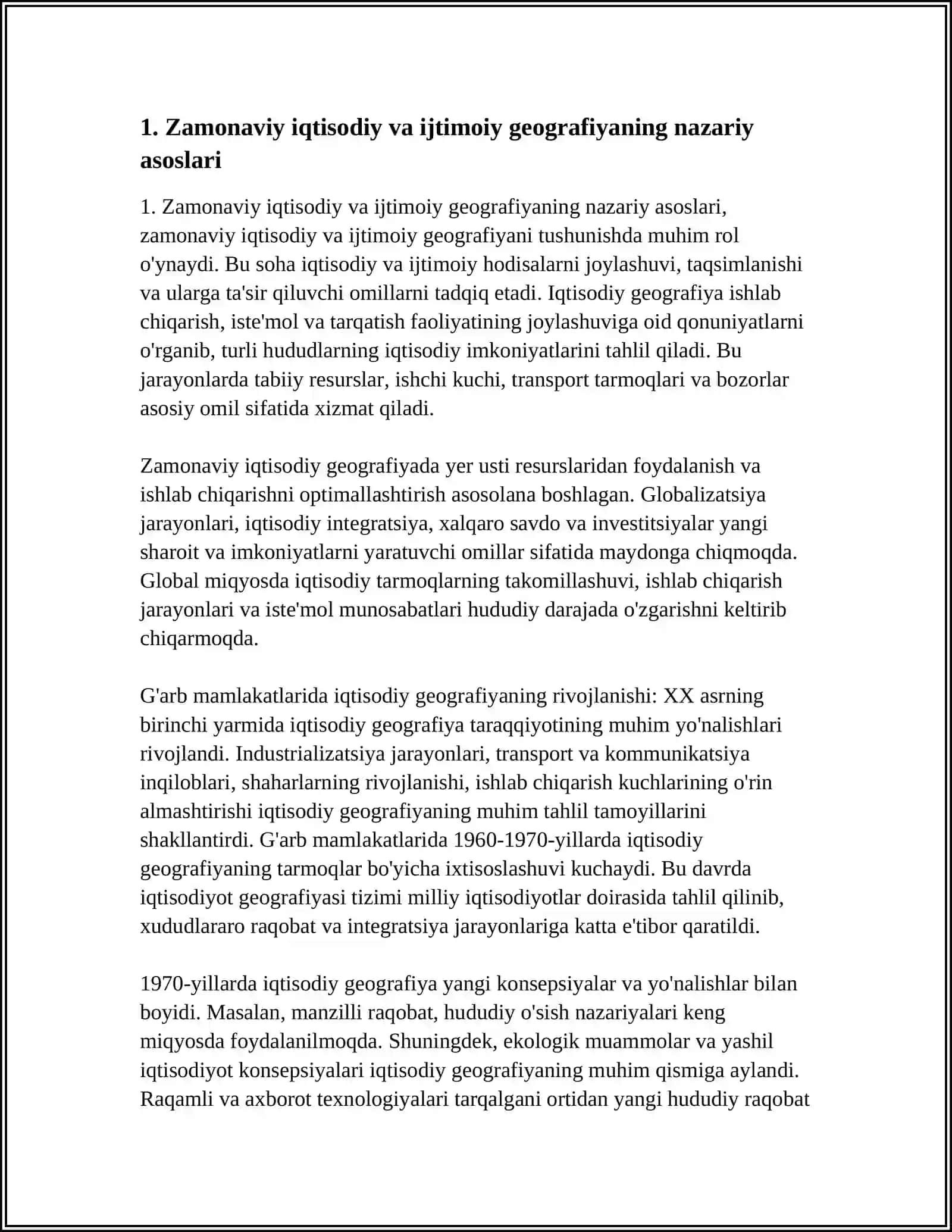 IQTISODIY VA IJTIMOIY GEOGRAFIYANING ZAMONAVIY TUZILISHI 4
