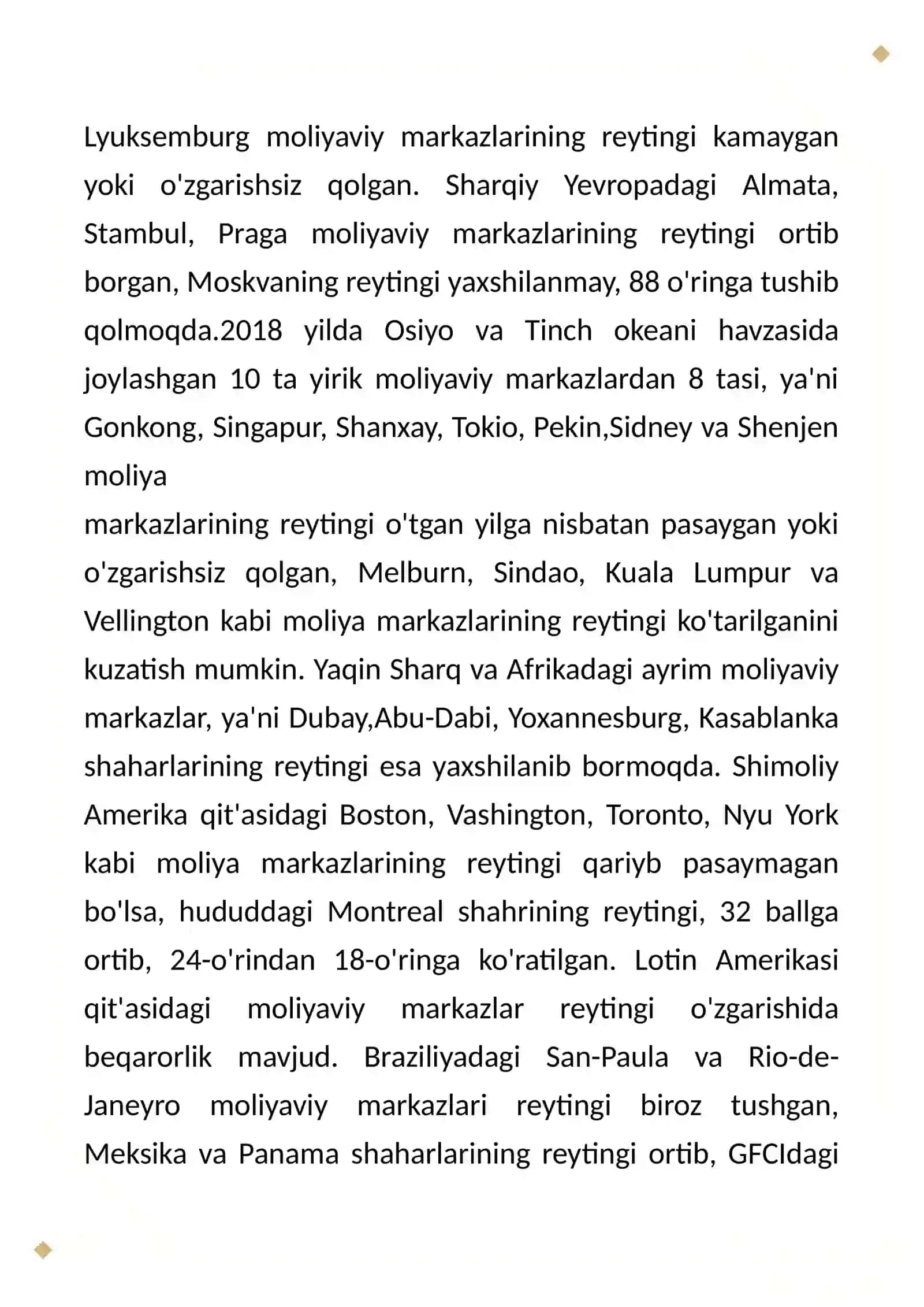 Jahon moliya bozorlari 4