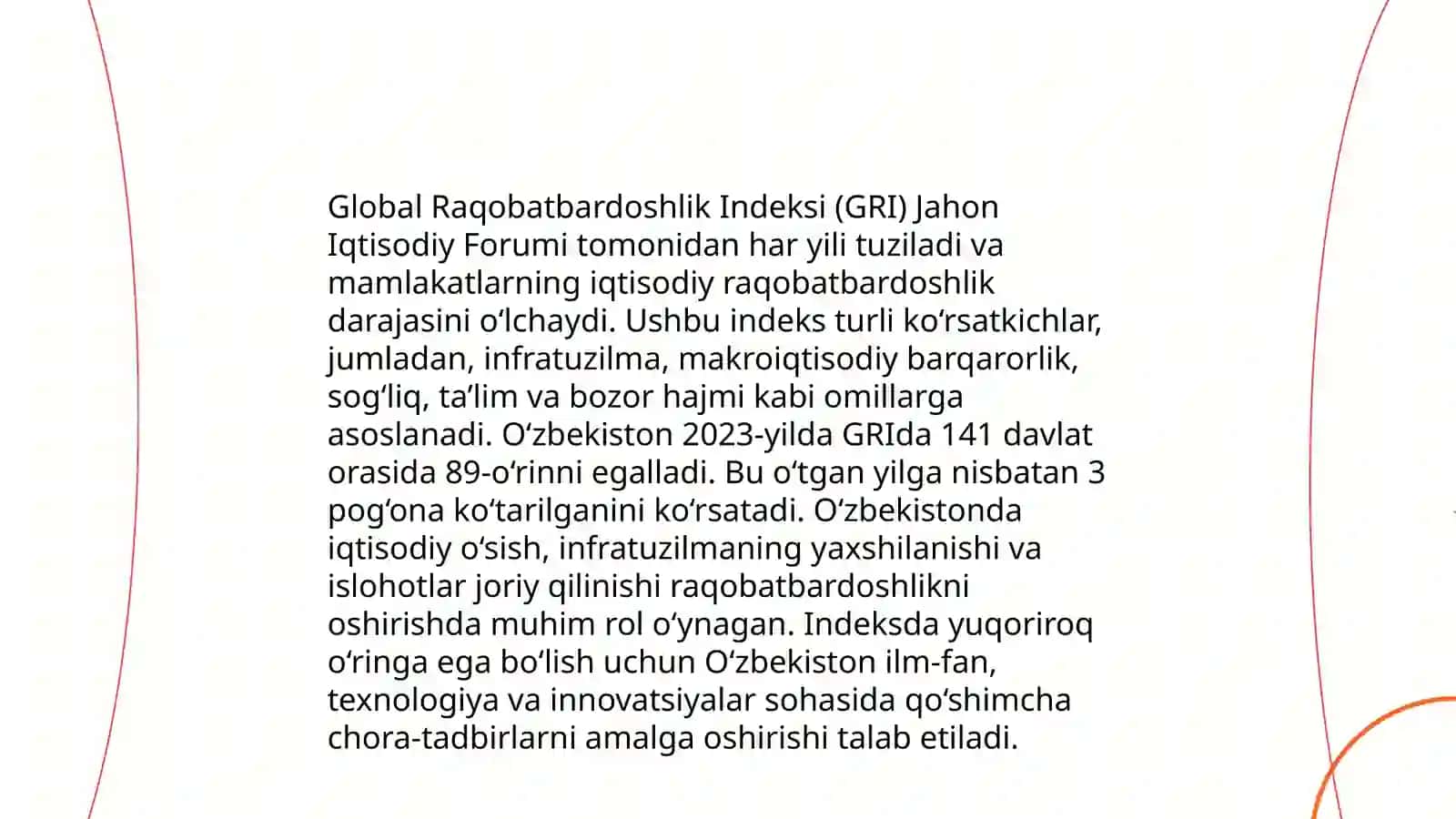 Iqtisodiy - ijtimoiy sohadagi ustuvor xalqaro reytinglar va ularga O‘zbekistonning integratsiyalashuvi 4