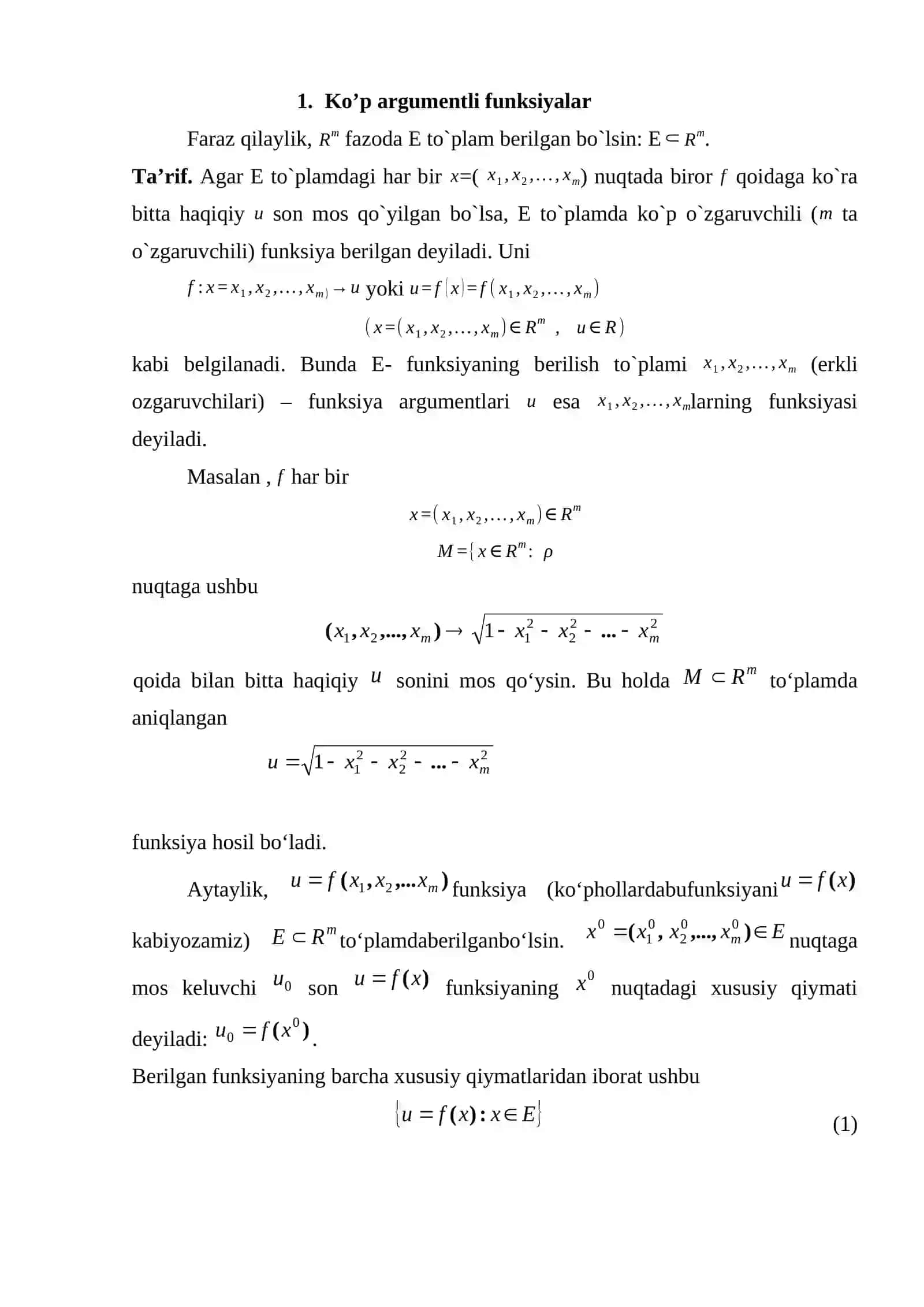 Ko’p argumentli funksiyaning yuqori tartibli hosila va differensiali 4