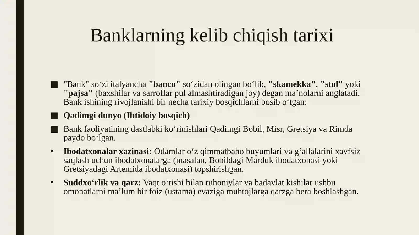 Banklarning kelib chiqishi va bank tizimi 4