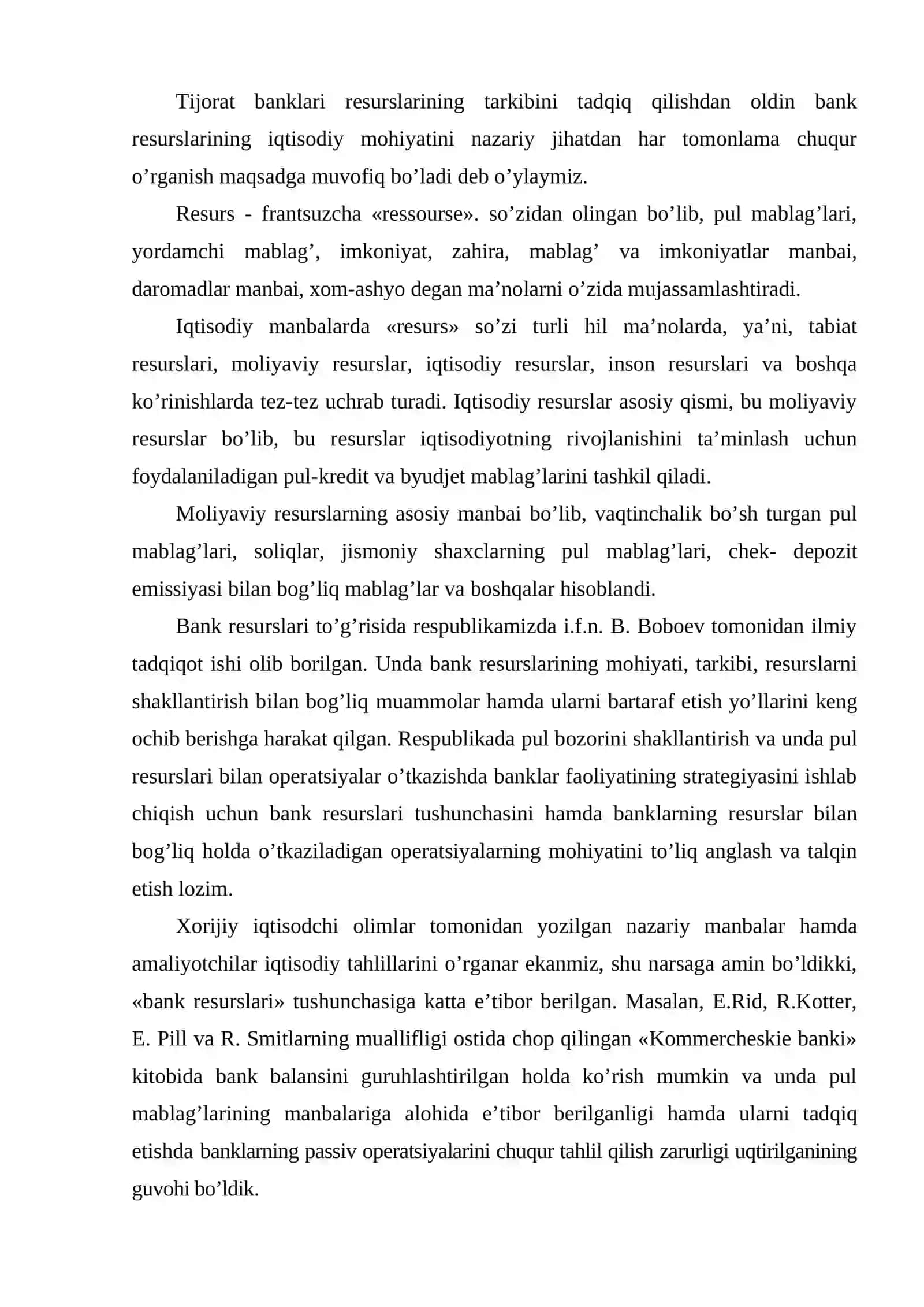 Tijorat banklari passiv operatsiyalari tarkibi va ularni joylashishi 4