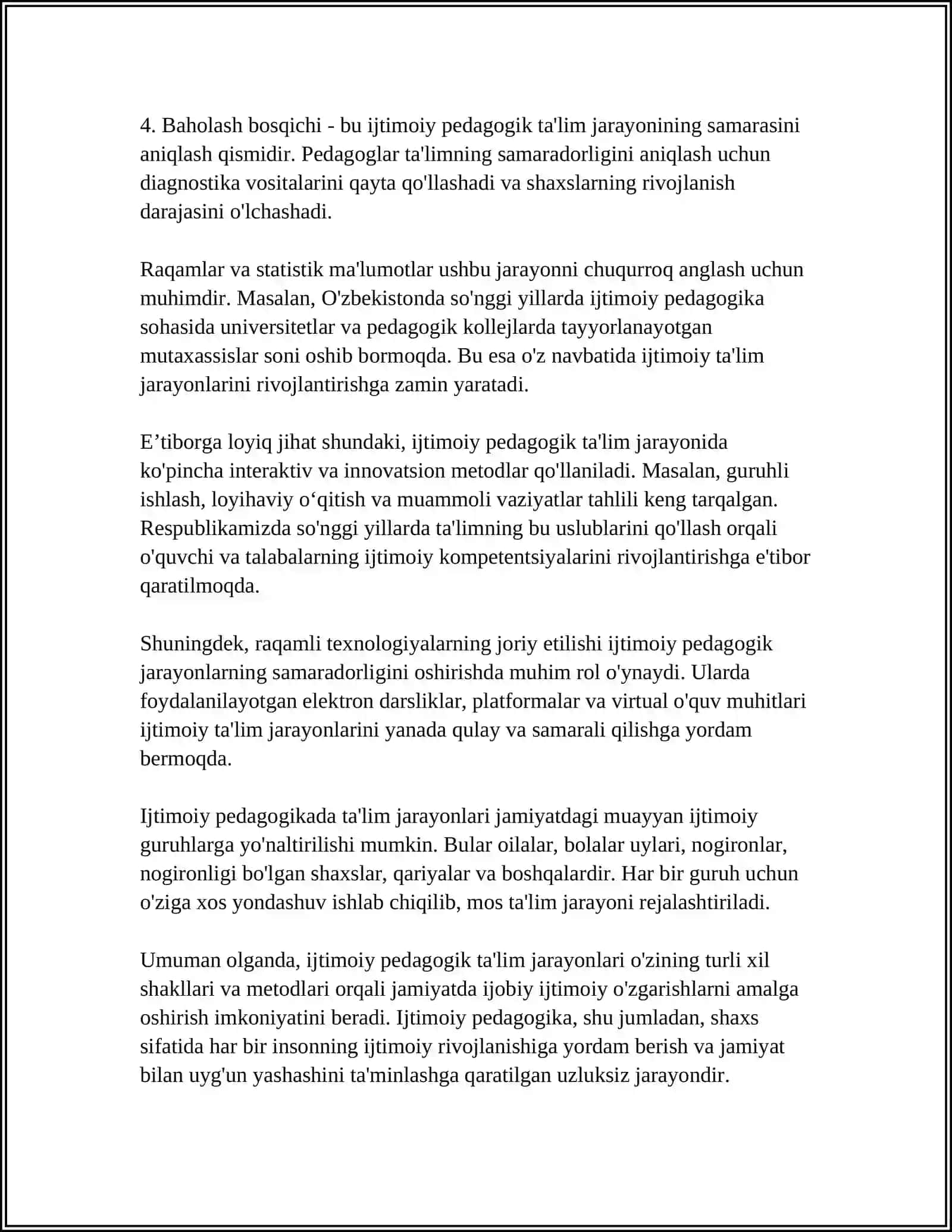 IJTMOIY PEDAGOGIKADA MEYORDAN OGISH 4