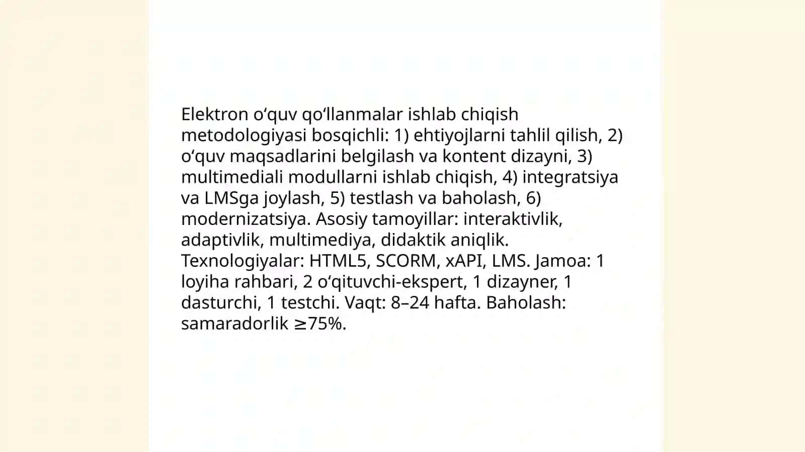 Internet, internetdagi ta'limiy dasturlar, elektron oʻquv qoʻllanmalar, multimedialar, virtual stendlar 4