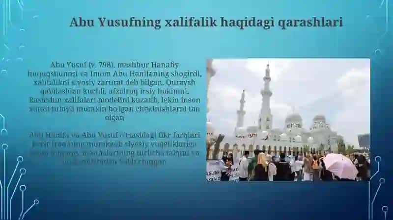 Abu hanifa va Abu yusuf halifalar haqida 4