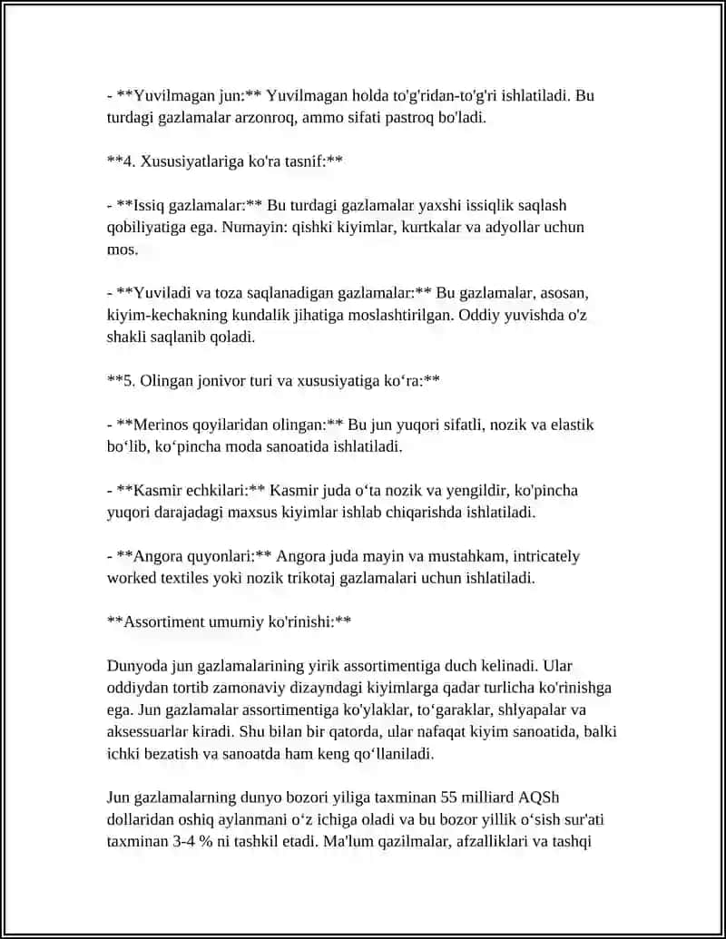 JUN GAZLAMALARINING ASSORTIMENTINI O'RGANISH 4