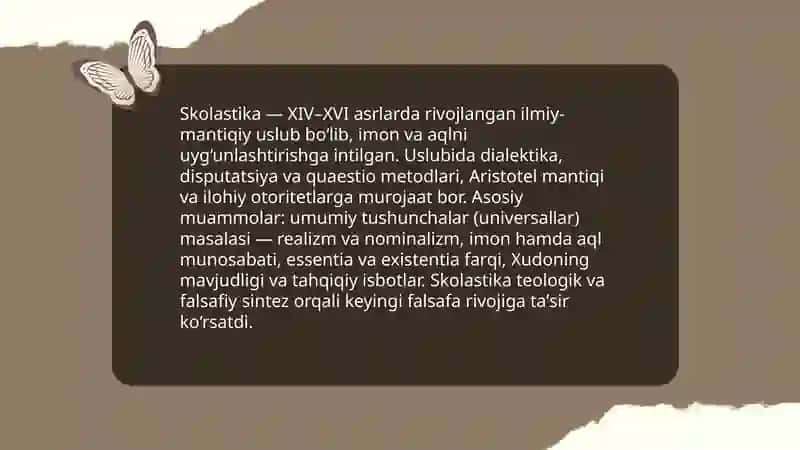 Gʻarb falsafasida oʻrta asrlar va uygʻonish davri falsafasi 4