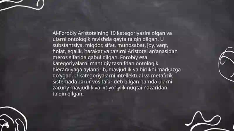 Aristotel Forobiy Kant ontologiyasida kategoriyalarining tasnifi 4