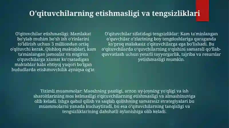 Ta'lim Tizimining Joriy Holati Va Mavjud Muammolar 4