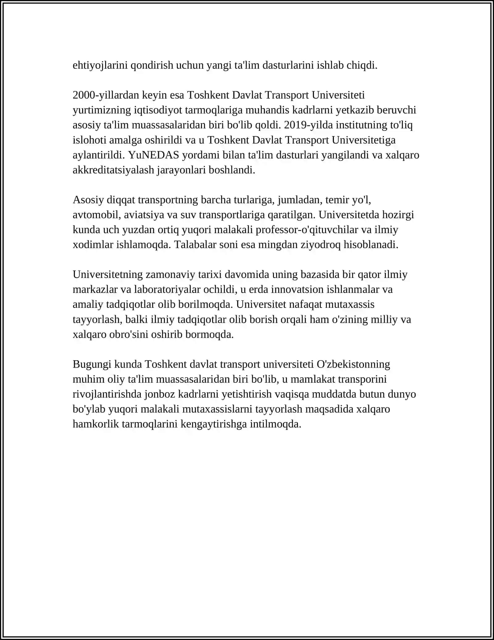 Toshkent Davlat Transport Universiteti Tarixi 4