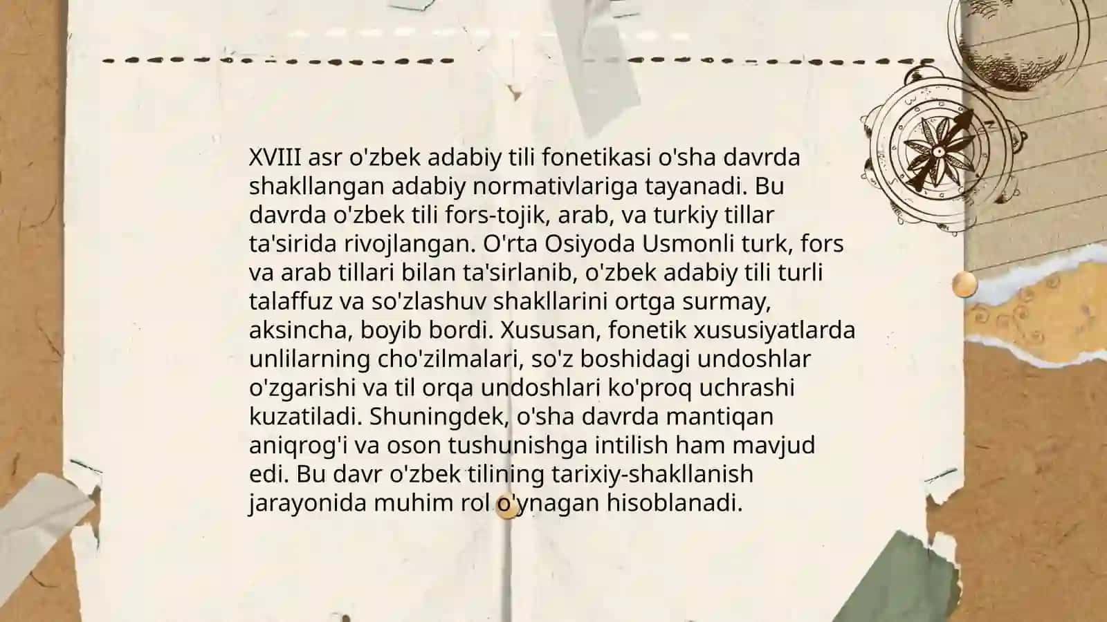 XVII-XIX asrlar o'zbek adabiy tili 4
