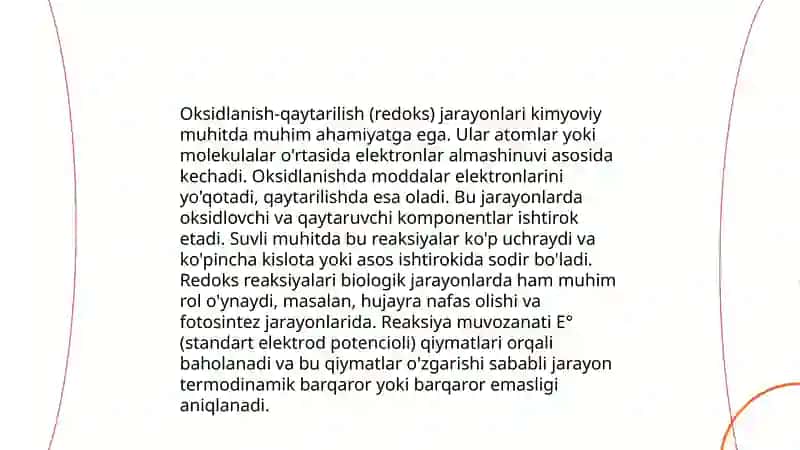 Metallmaslar oksidlanish-qaytarilish sintezi 4
