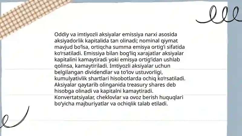 Aksiyadorlik kapitali to'g'risidagi hisobit 4