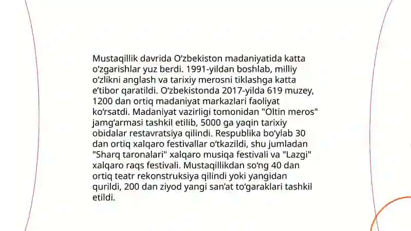 O'zbekistonning mustaqillik yillarida ma'naviy va madaniy taraqqiyot 4