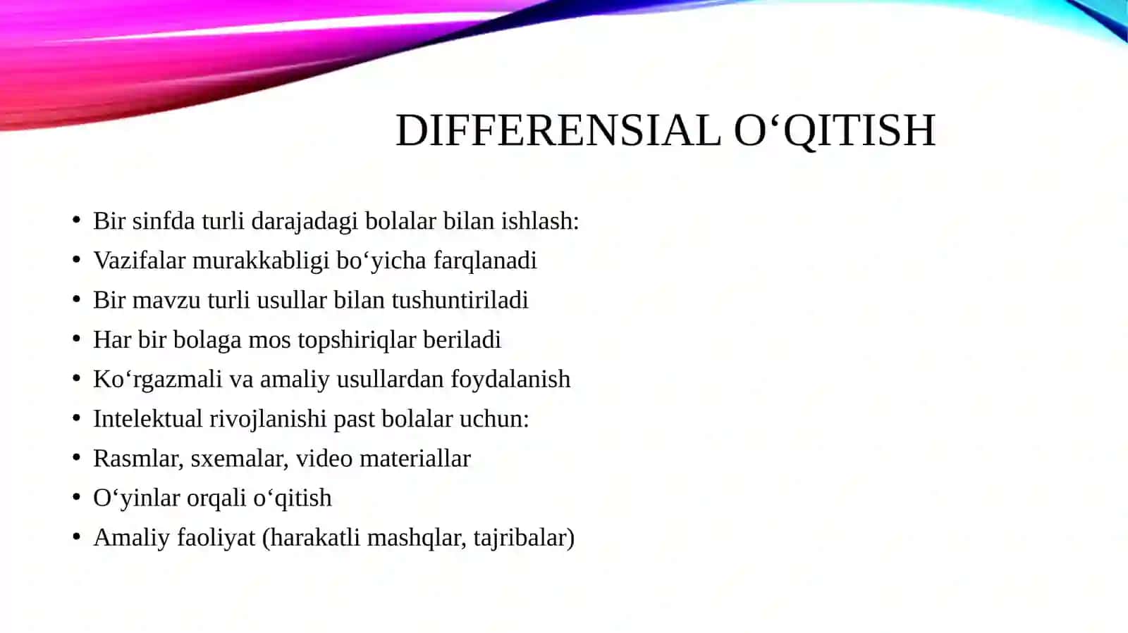 Turli darajadagi intelektual yetishmovchiligi bo’lgan bolalar uchun inklyuziv ta’lim strategyalari va ularni amalga oshirish shart sharoitlari 4