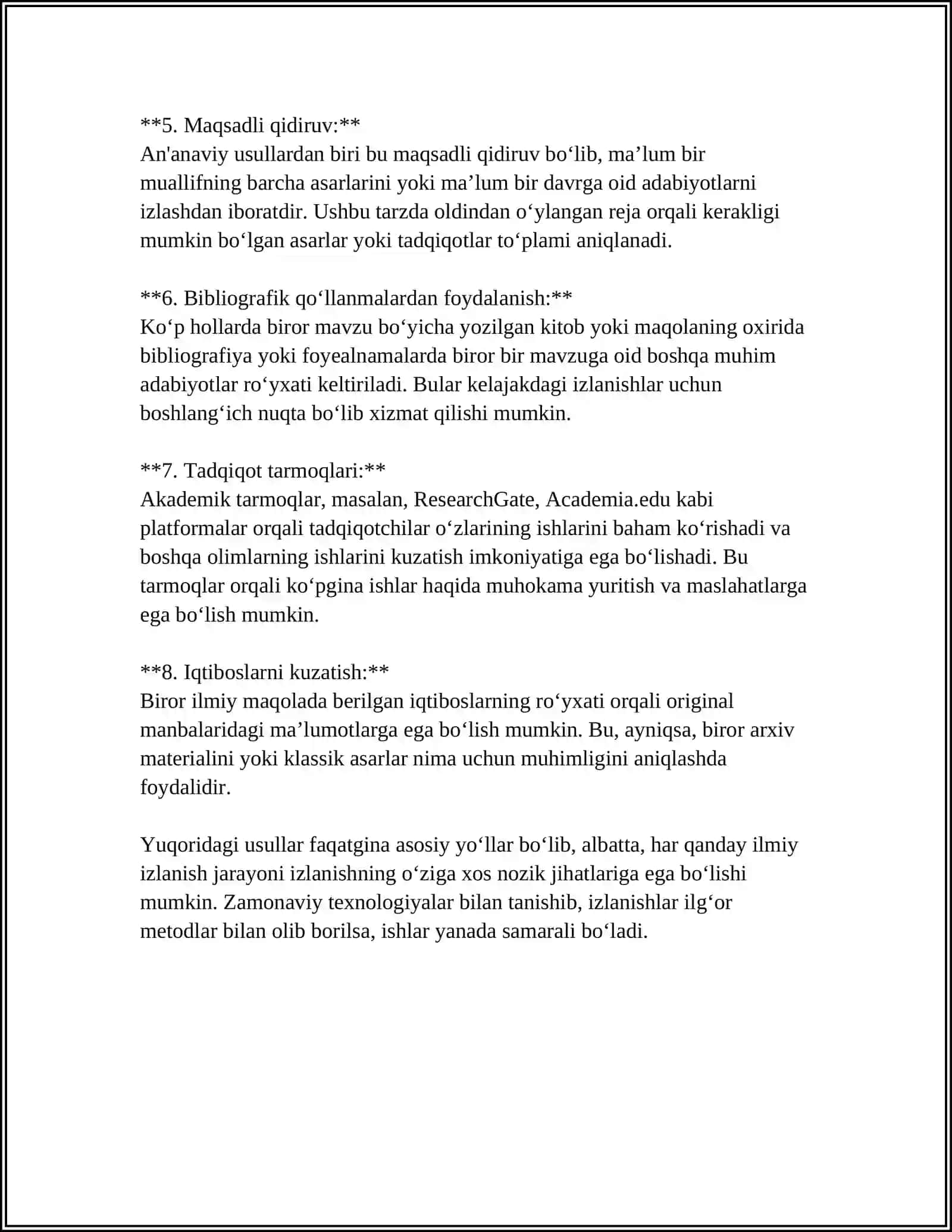 ADABIYOTLARNI IZLASH VA TANLASH 4