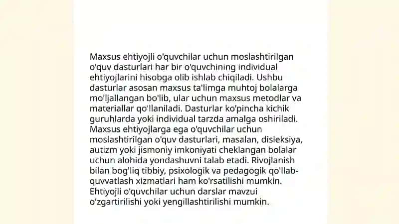 Imkoniyati cheklangan o'quvchilarning ta'limga bo'lgan ehtiyojlari va ularni amalga oshirish muammolari 4