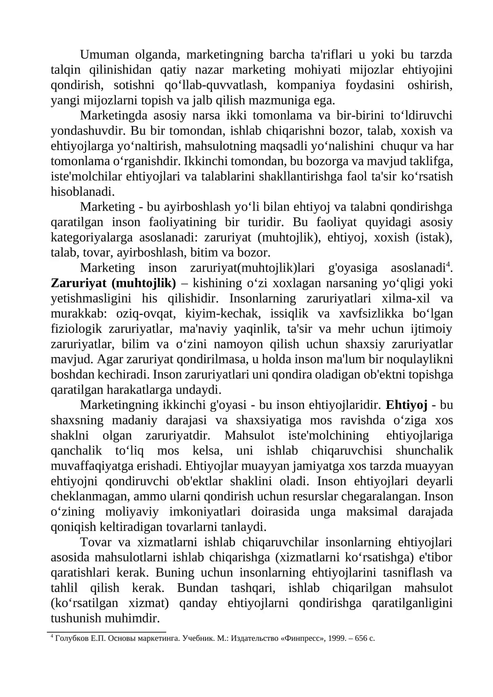 MARKETING TUSHUNCHASI VA MARKETING JARAYONI 4