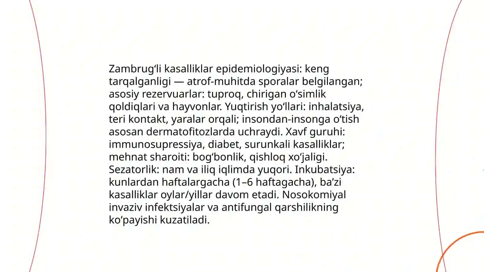 Zambrugʻli kasalliklarning oʻziga xosligi 4