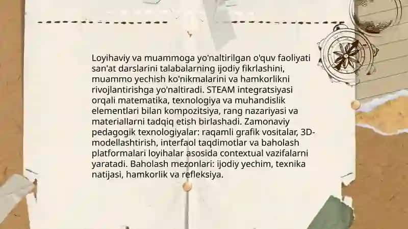 Tasviriy san'at darslarini tashkil etishda STEAM yondashuv 4
