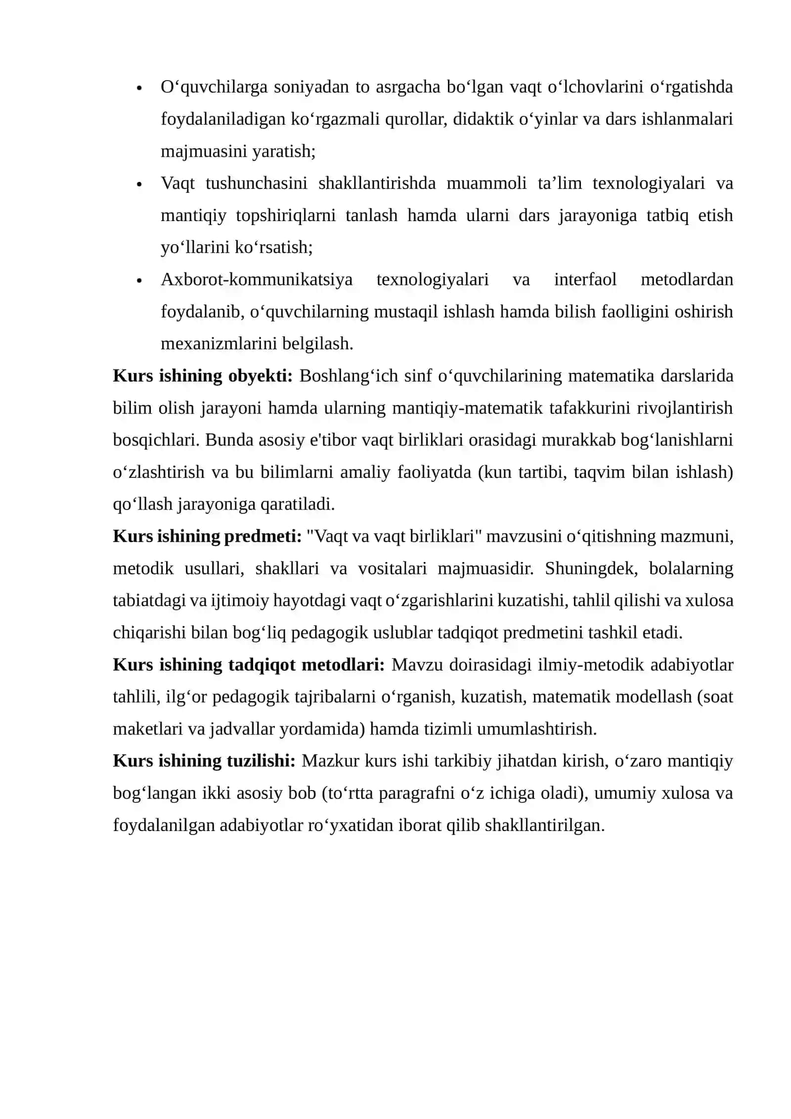 VAQT VA VAQT BIRLIKLARI MAVZUSIDA YOZGAN KURS ISHI 4