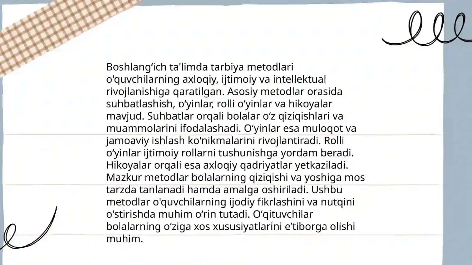 Boshlang'ich ta'limda tarbiya turlari 4