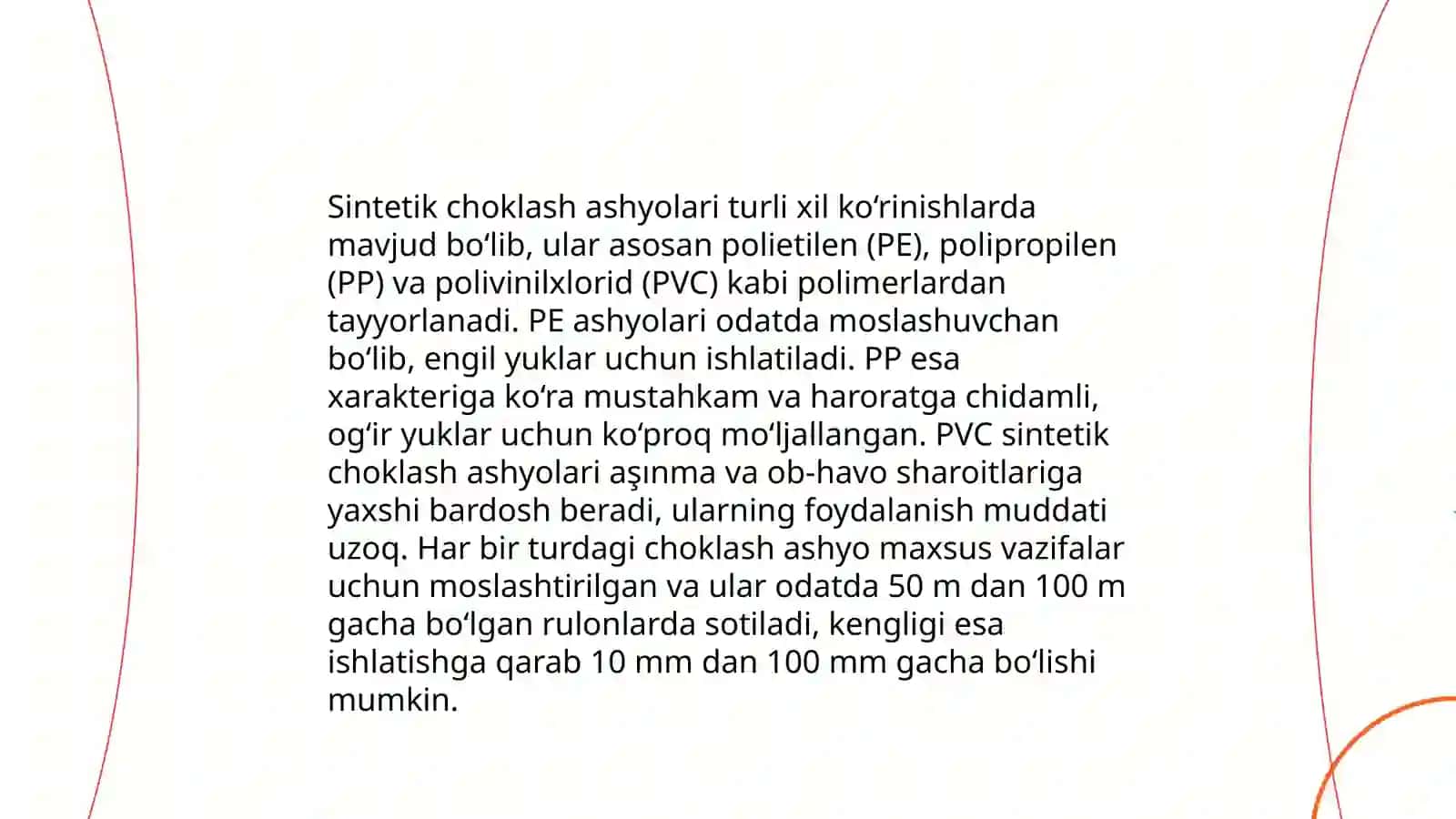Tabiiy va sintetik choklash ashyolari 4